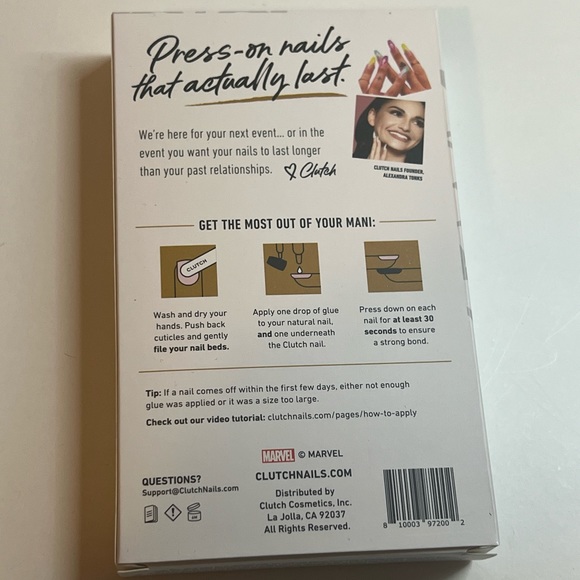 NEW Clutch Nails Spidey Web Marvel Press on nails Medium Almond New Sealed - Picture 6 of 10